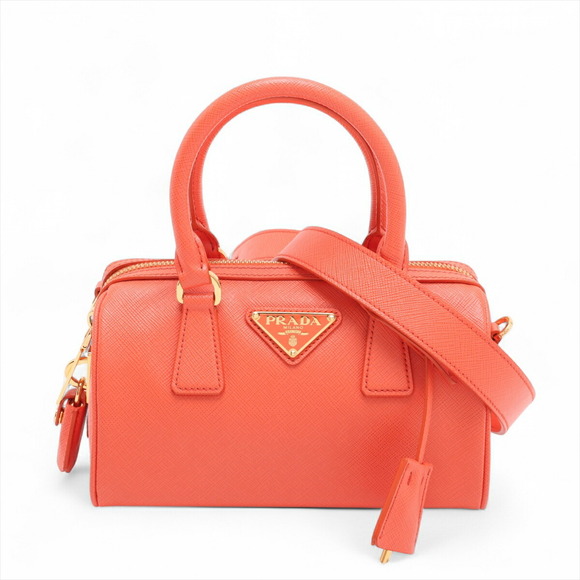 Prada Lux Saffiano Handbag Leather Orange - Picture 2 of 8